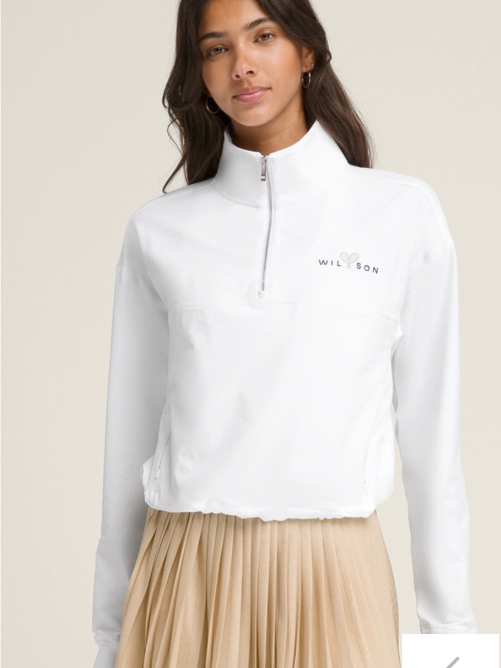 Wilson Davenport Woven Popover
White Tennis Jacket Water Repellent
XL 1/4 Zip